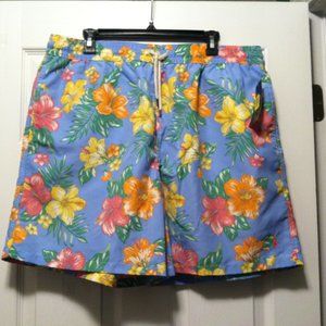 POLO RALPH LAUREN BIG & TALL MENS NEW BLUE 100%POLYESTER SWIM SHORTS SIZE: 1XB